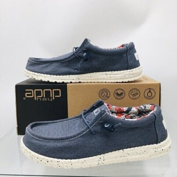 Hey Dude -Wally Stretch Comfort Shoe Loafer Blue - Mens size US 8 Medium - Picture 1 of 14